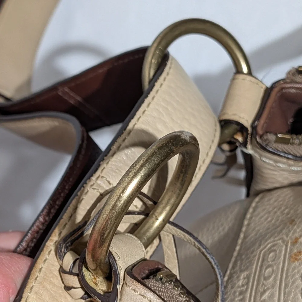 Coach Legacy Slim Duffle Crossbody Bag Tan Leather‎ Folding Strap Y2K Vintage